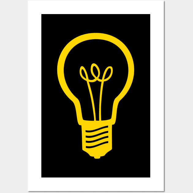 Yellow Light Bulb Wall Art by XOOXOO